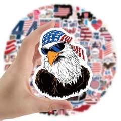 100Pcs American Flag USA Stickers Pack Waterproof Vinyl Decals for sticking