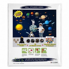 98pc Space Wall Stickers, Planet/Solar System, x4 3D Mouse, ABC/123 Infiniprint