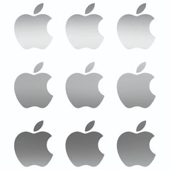 Small Apple logo Vinyl Decals Phone Laptop Small Stickers Apple Set of 12