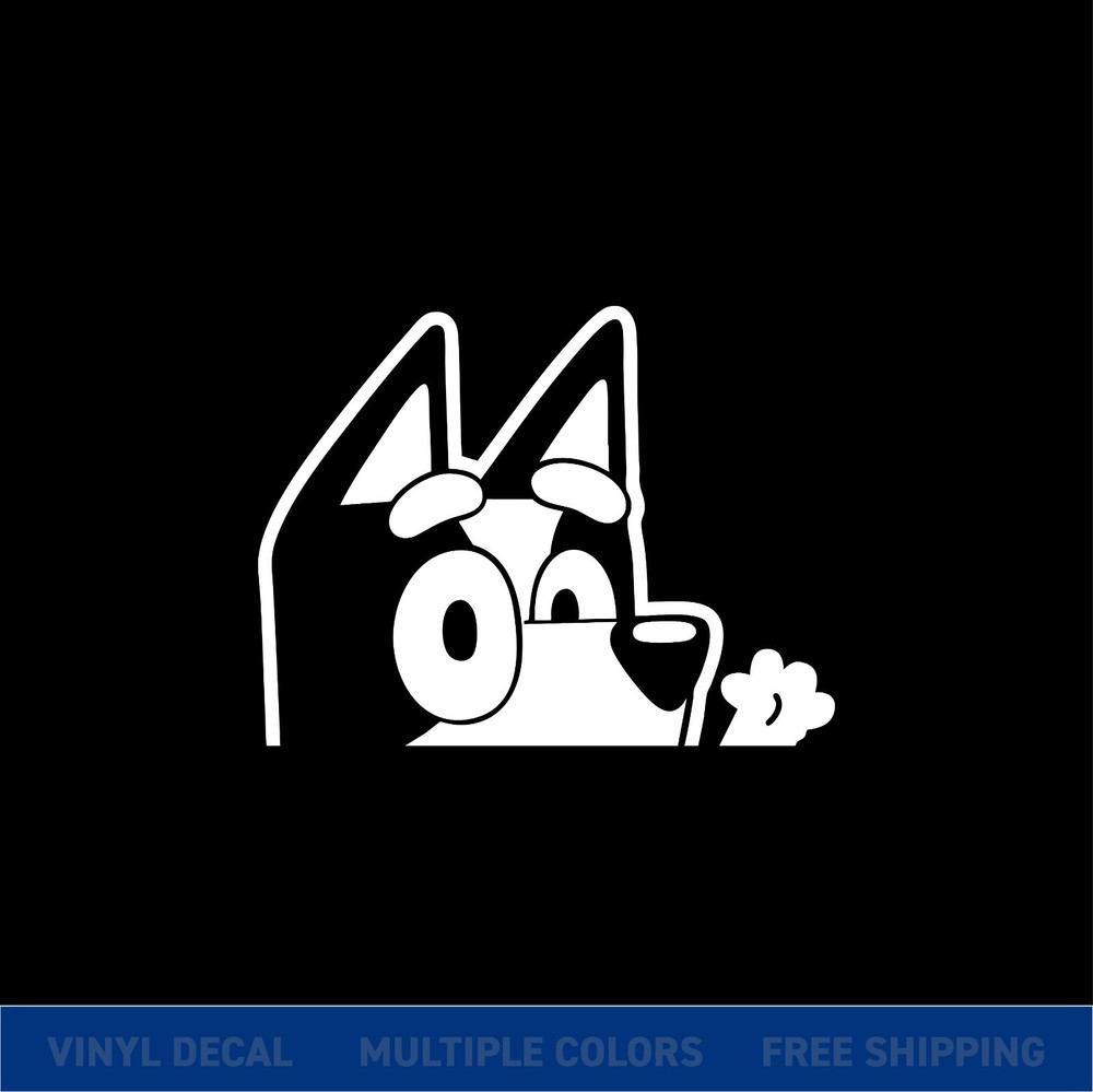 Bluey Peeker – Glossy Cut Vinyl Car Decal – Multiple Sizes & Color