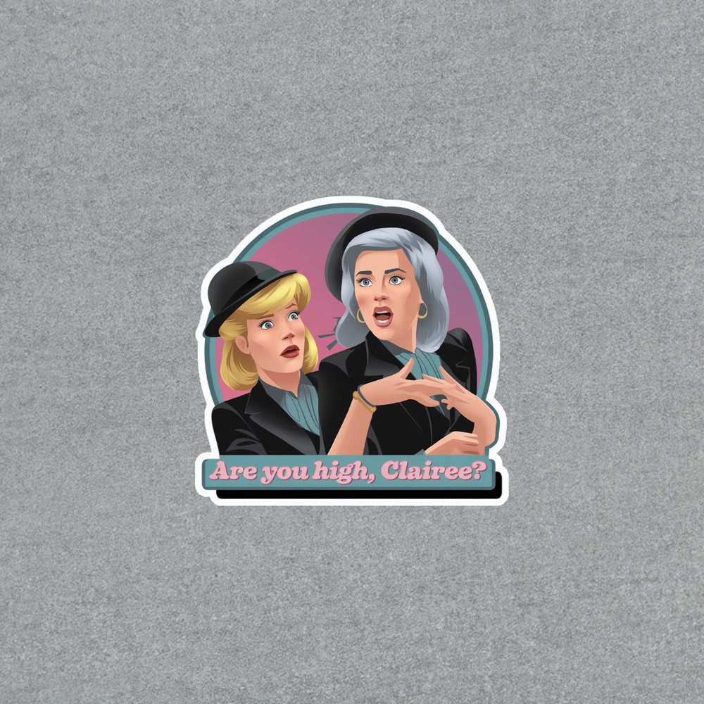Retro Pop Art Sticker: Clairee High Gossip, Funny Clever Humorous Quote #3831