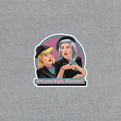 Retro Pop Art Sticker: Clairee High Gossip, Funny Clever Humorous Quote #3831