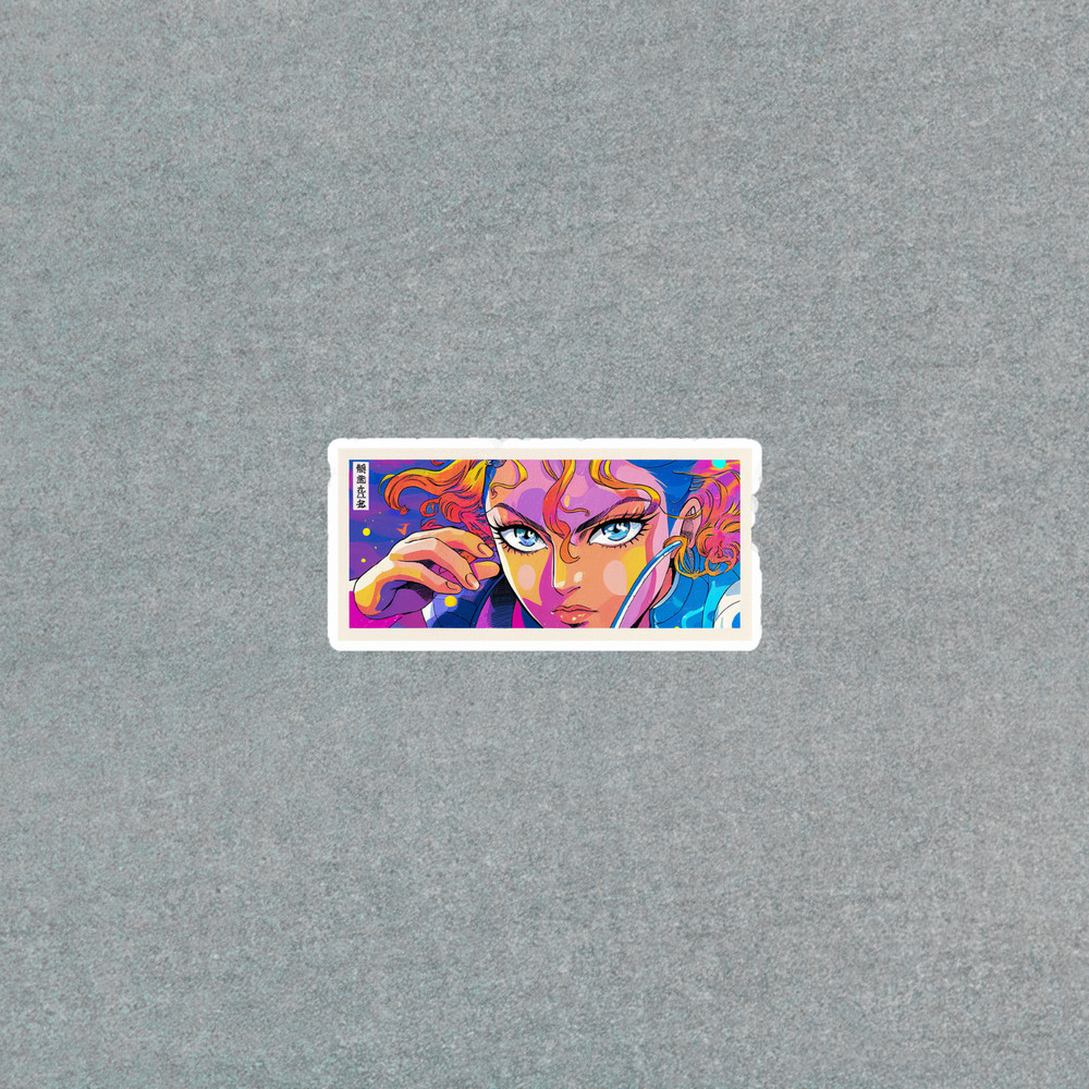 Vibrant Pop Art Woman Portrait Sticker – Colorful Retro Illustration Decal #4501