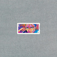 Vibrant Pop Art Woman Portrait Sticker – Colorful Retro Illustration Decal #4501