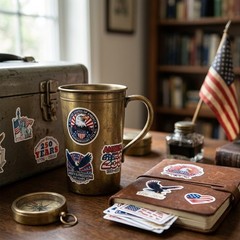 56Pcs USA 250th Anniversary Stickers Patriotic Decals for Luggage Water Bottles