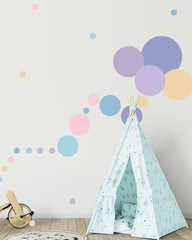 Multicolor Dots Wall Stickers Peel and Stick Vinyl Big Circle Wall Decals for Ne