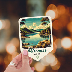 Missouri Retro State Sticker Travel Vinyl Decal for Laptop Water Bottle Car