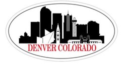 Denver Colorado Oval Bumper Sticker or Helmet Sticker D5527