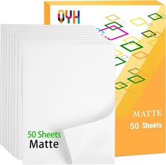 QYH Premium Printable Vinyl Sticker Paper – 50 Matte White Waterproof Decal Pape
