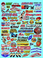 Clear Matte Vinyl Sticker Sheet 106-R/C MODEL Decal fits 1/24-1/16 Scale DIE CUT