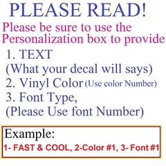 Custom Text Vinyl Lettering Sticker Decal Personalized -ANY TEXT – ANY NAME – [2