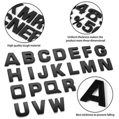 Lamoutor 43Pcs Car Emblem Letters Small size (height 1.1 inches), B-Black