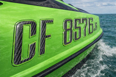 Carbon Fiber Green Boat & Jet Ski Registration Numbers 3D Raised Waterproof 3″