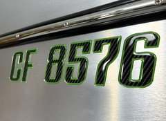Carbon Fiber Green Boat & Jet Ski Registration Numbers 3D Raised Waterproof 3″