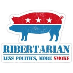 6-pack funny ribertarian less politics more smoke vinyl 3″ Sticker Waterproof