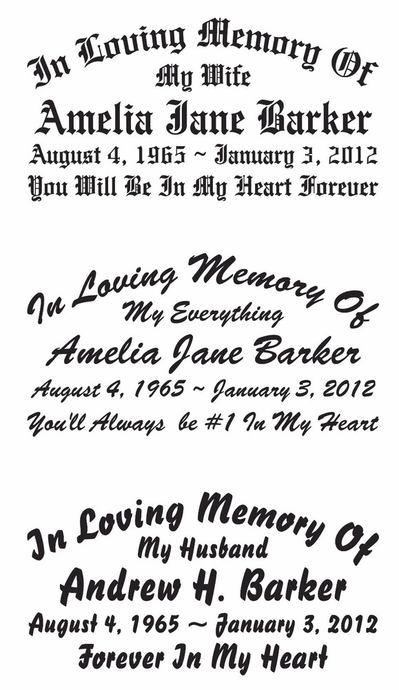 In Loving Memory Of – Personalized Wide Sticker Decal – Up to 5 Lines – 3 Sizes