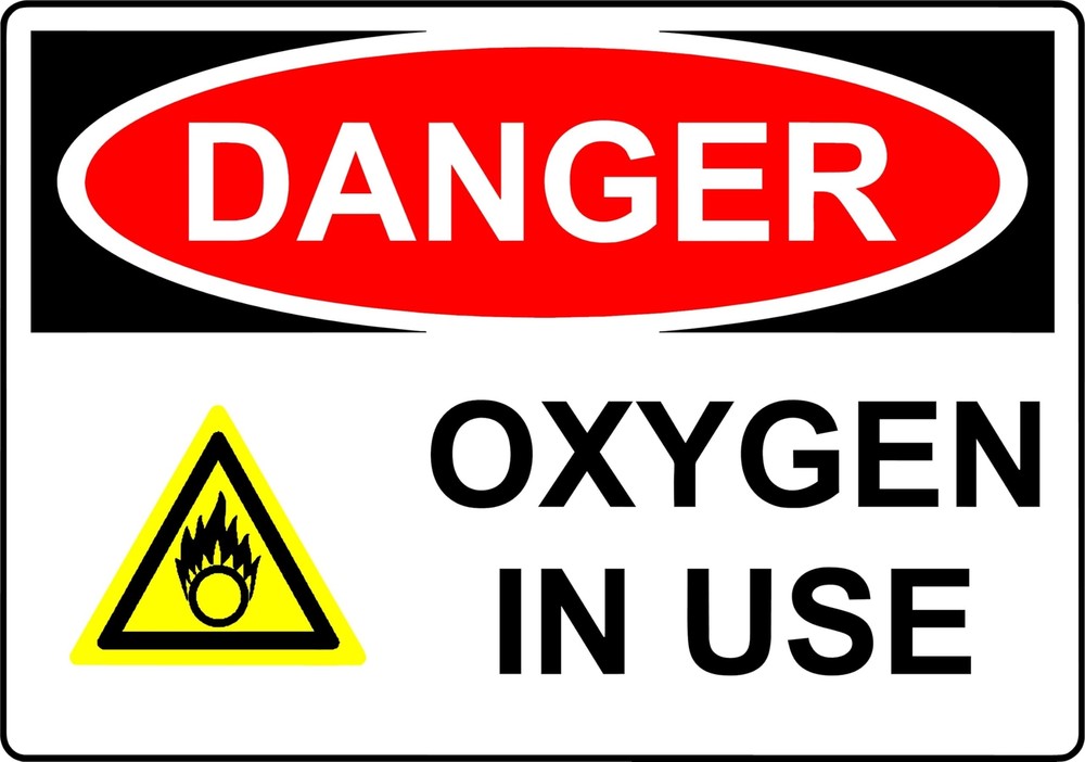 2 PC Oxygen in Use Sign 4 x 6 Oxygen in Use no Smoking Sign – Sticker –