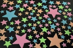 DirectGlow 100pc Multicolor Glow in the Dark Cosmic Stars Wall Ceiling Decor