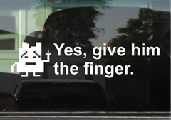 YES, GIVE HIM THE FINGER ATHF MOONINITES VINYL DECAL / STICKER