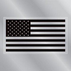 Black American Flag Rectangle Back Static Cling