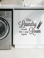 Slogan Graphic Wall Sticker Laundry Room Art Wall Stickers Vinyl Removable