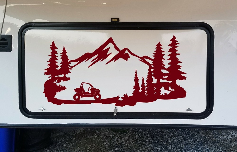 ATV Mountains Scene Vinyl Decal V1 – Quad RV Toy Hauler Graphics 4-wheeler