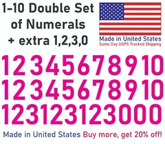 1-10 20+10 Outdoor Vinyl Decal Numbers for Mailbox, Door, Wall, Address, Locker