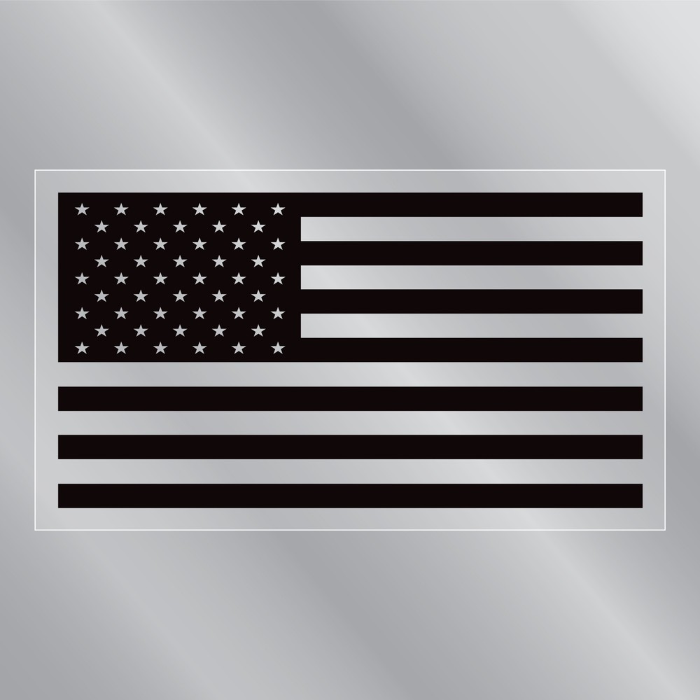 Black American Flag Rectangle Front Static Cling