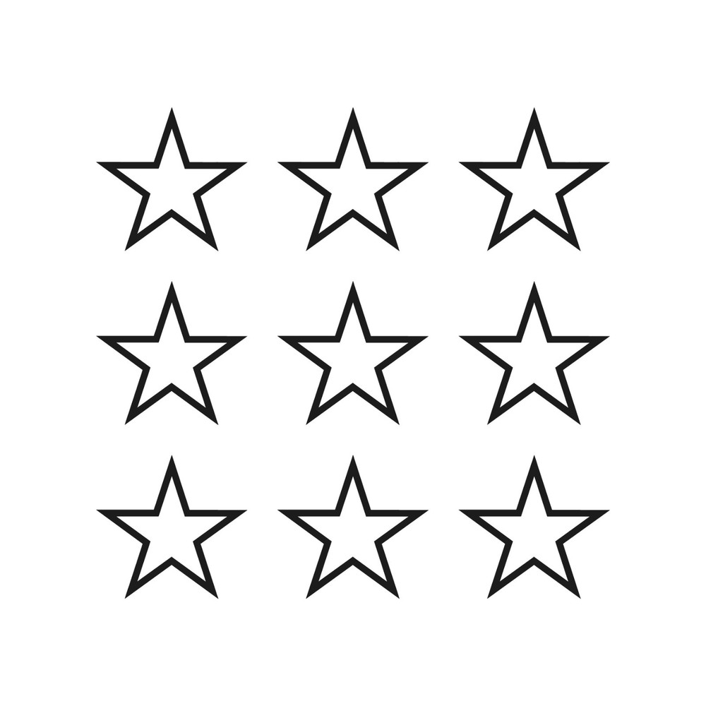 Small Star Symbol outline Vinyl Decals set of 9 stars Stickers Sheet