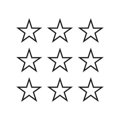Small Star Symbol outline Vinyl Decals set of 9 stars Stickers Sheet