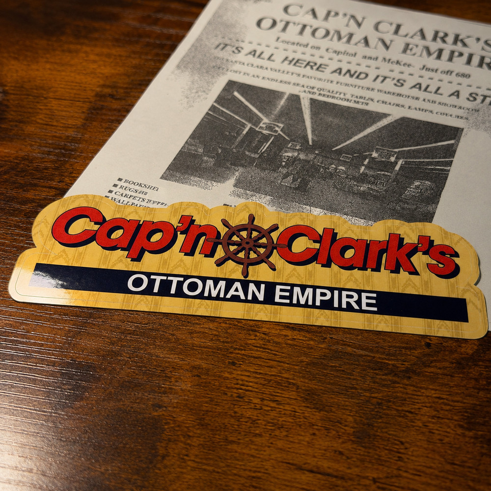 Backrooms A24 Movie Cap’n Clark’s Ottoman Empire 6in Vinyl Decal Sticker