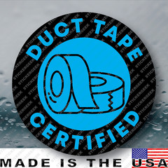 DUCT TAPE CERTIFIED Hard Hat Helmet Blue Collar Gag Prank Joke Sticker 2IN