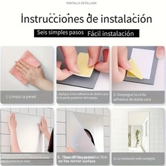 Removable Rectangle Mirror Tile Peel And Stick Living Room Dorm Hanging Decor