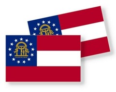 Georgia State Flag – Set of 4 Vinyl Sticker / Adhesive Decals Various Sizes