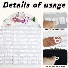 1920 Pieces Small Number Stickers, 1/2″ Waterproof Vinyl Self 1/2 Inch White