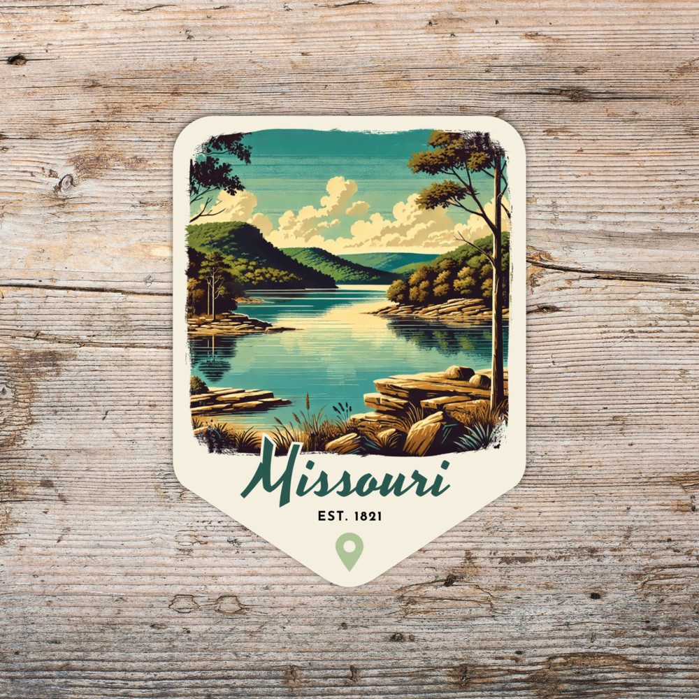 Missouri Retro State Sticker Travel Vinyl Decal for Laptop Water Bottle Car