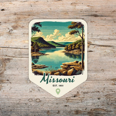 Missouri Retro State Sticker Travel Vinyl Decal for Laptop Water Bottle Car