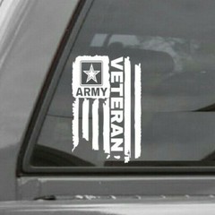 DISTRESSED UNITED STATES ARMY FLAG VETERAN VINYL DECAL STICKER U.S. ARMY