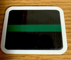 STICKER thin green line vinyl laminated glossy made in USA veteran