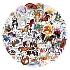 100pcs HORSE Stickers, Horse Merch,Water Bottle Laptop No Residue Stickers, #092