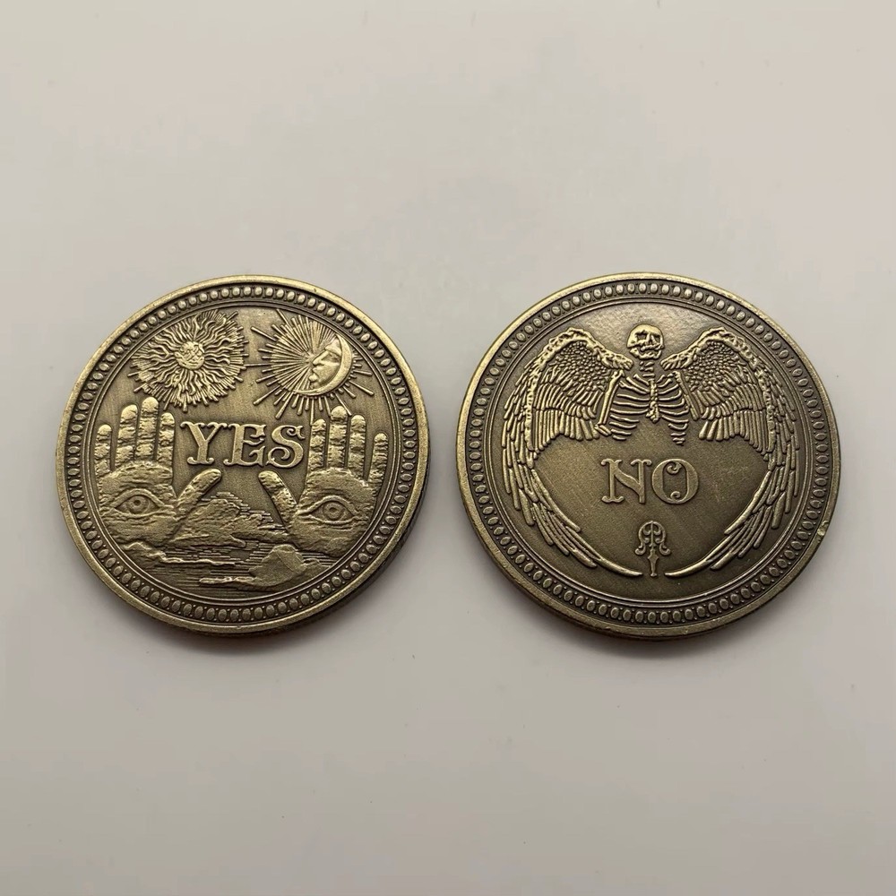 Bronze Novelty Yes or No Decision Coin Ouija Mystical Souvenir Free Shipping!