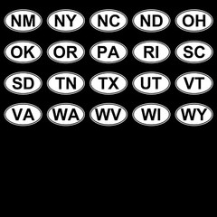 STATE OVAL Decal Sticker ALL 50 STATES to choose from hunt fish rzr run ovals