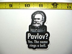PAVLOV YES THAT RINGS A BELL SMALL STICKER DECAL FUNNY PARODY FAMOUS