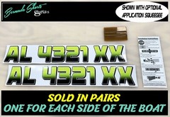 Boat Registration Numbers & Letters 2 Pack 3″ x 15″ Boat & Jetski Stickers GRB