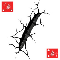 3D Deco Light FX Avengers Replacement Crack Wall sticker Led Wall Light Sticker