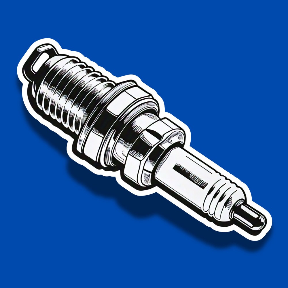 Spark Plug 4″ (Set of 2) Vinyl Laminated Sticker