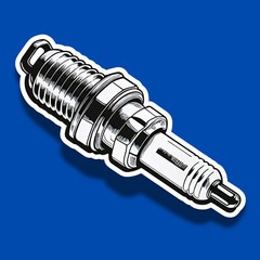 Spark Plug 4″ (Set of 2) Vinyl Laminated Sticker