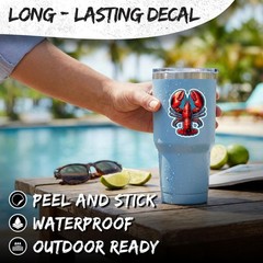 Lobster Sticker 4in Crustacean Maine Seafood Waterproof Vinyl Decal