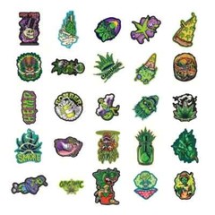 50pc Cannabis Vinyl Waterproof Stickers – Suitcases, Instruments, Windows