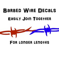 Barbed Wire Vinyl Decals Set of 2 – 20″ x 2″ each